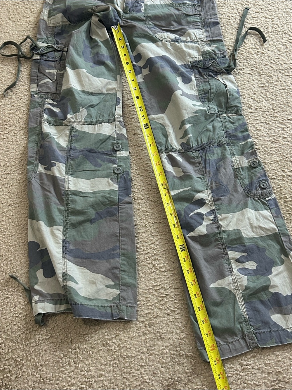 Vtg Y2K Hollister Low Rise Camo Cargo Pants Women’s Large - Picture 8 of 10